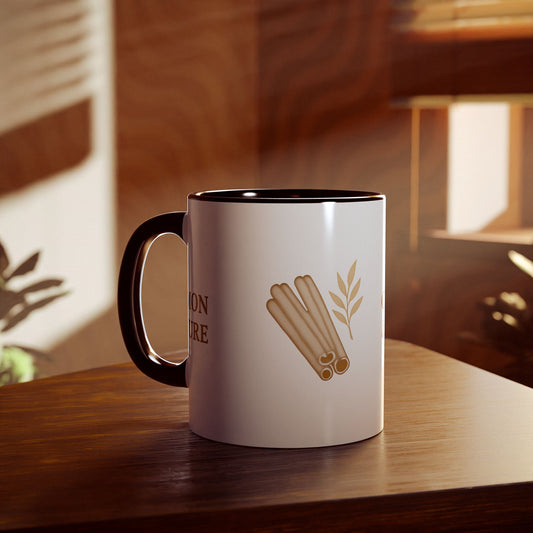 Cinnamon & Culture Accent Mug, Cozy Coffee Cup, 11oz Gift for Tea Lovers, Kitchen Decor, Warm Drink Mug, Unique Beverageware