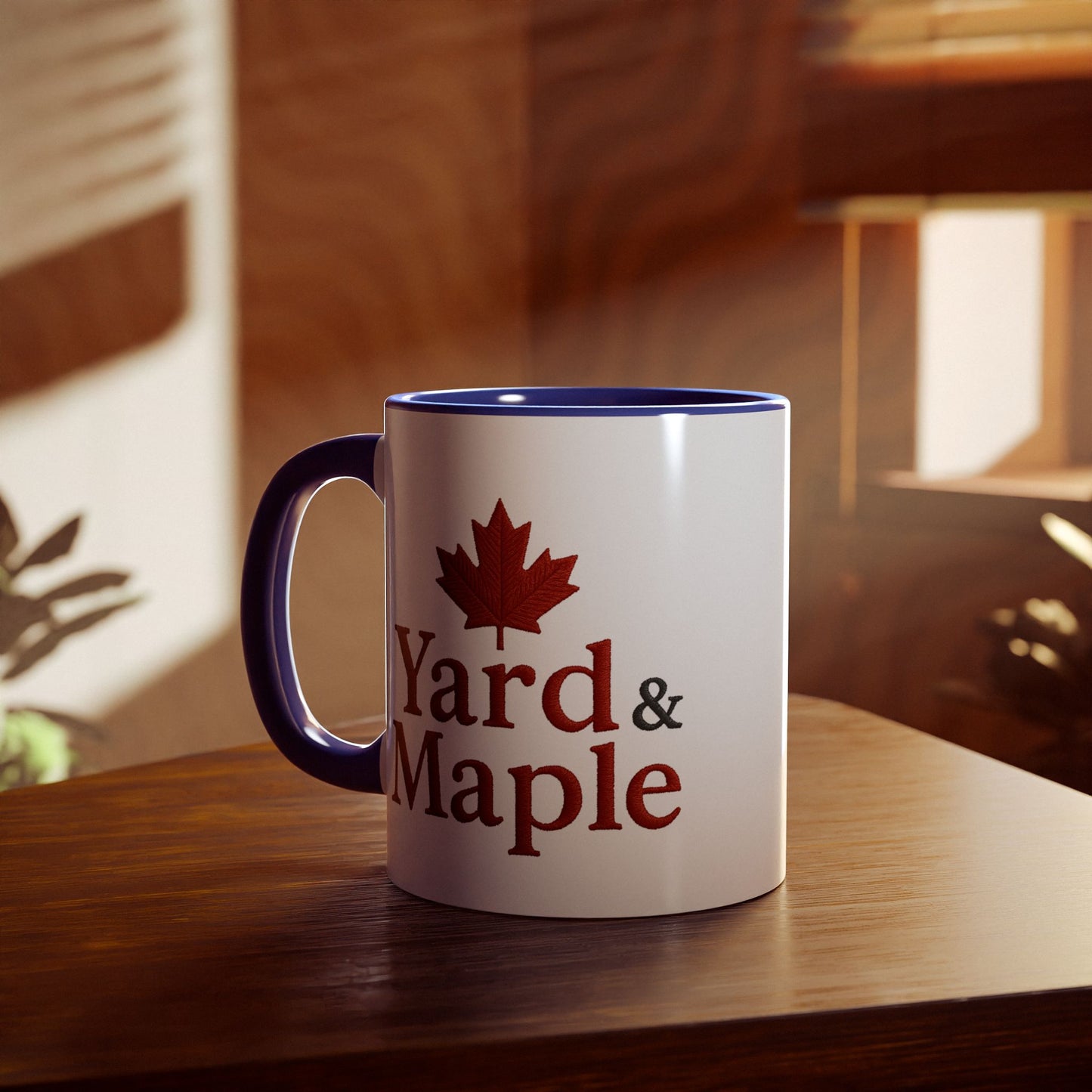 Maple Leaf Accent Mug, Cozy Coffee Cup for Fall, Unique Gift for Thanksgiving, Perfect for Canadians, Seasonal Drinkware