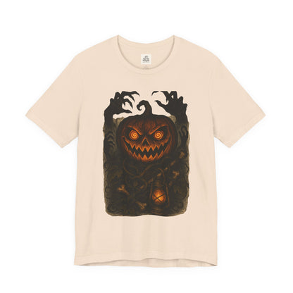 Halloween Pumpkin Tee, Unisex Jersey Short Sleeve Shirt, Fall Festival Apparel, Spooky T-Shirt, Trick or Treat Gift, Autumn Vibes