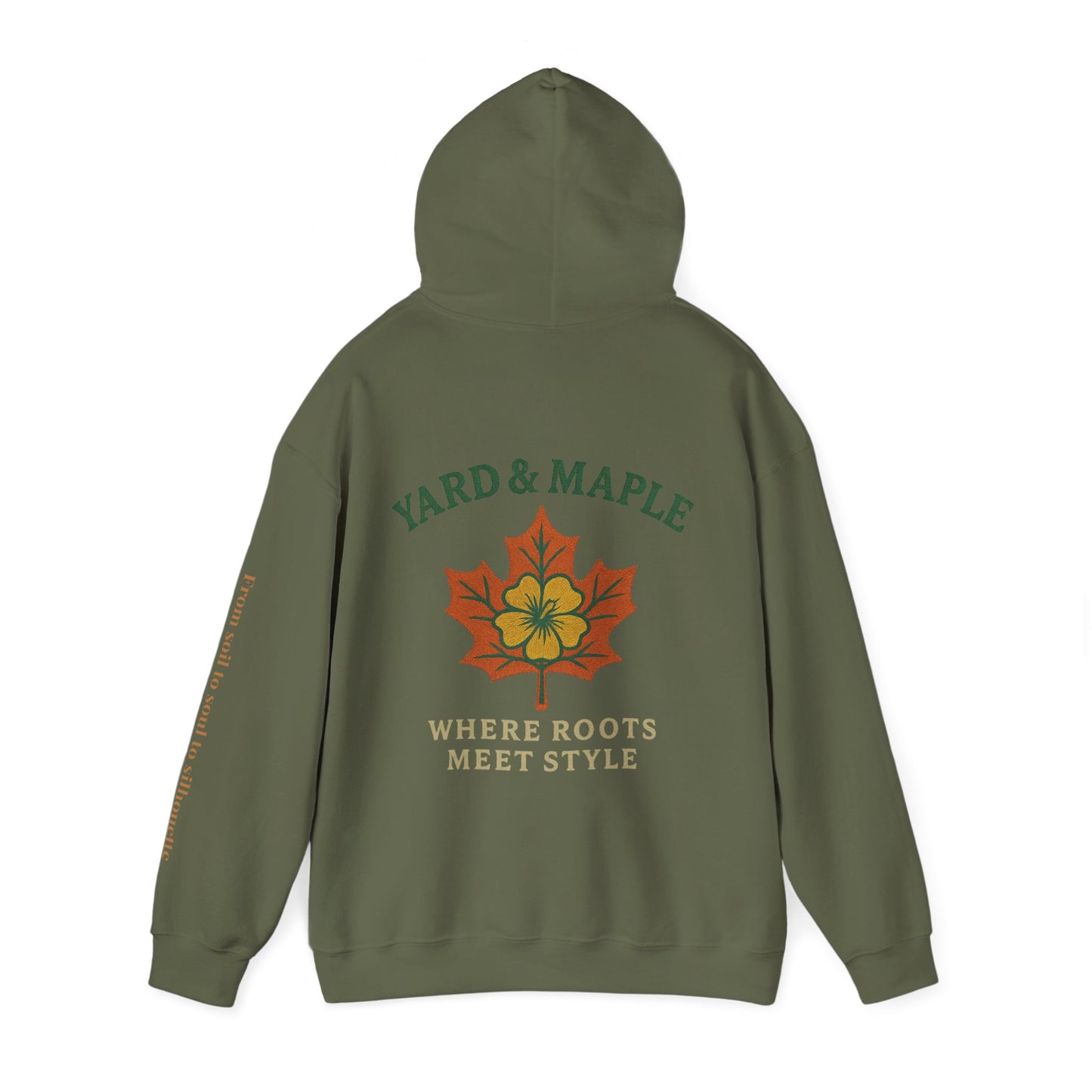 Maple Leaf & Hibiscus Hoodie, Cozy Fall Sweatshirt, Unisex Pullover for Nature Lovers, Perfect Gift for Thanksgiving, Unique Casual Wear