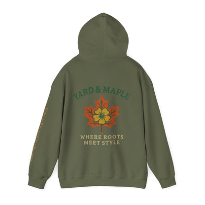 Maple Leaf & Hibiscus Hoodie, Cozy Fall Sweatshirt, Unisex Pullover for Nature Lovers, Perfect Gift for Thanksgiving, Unique Casual Wear