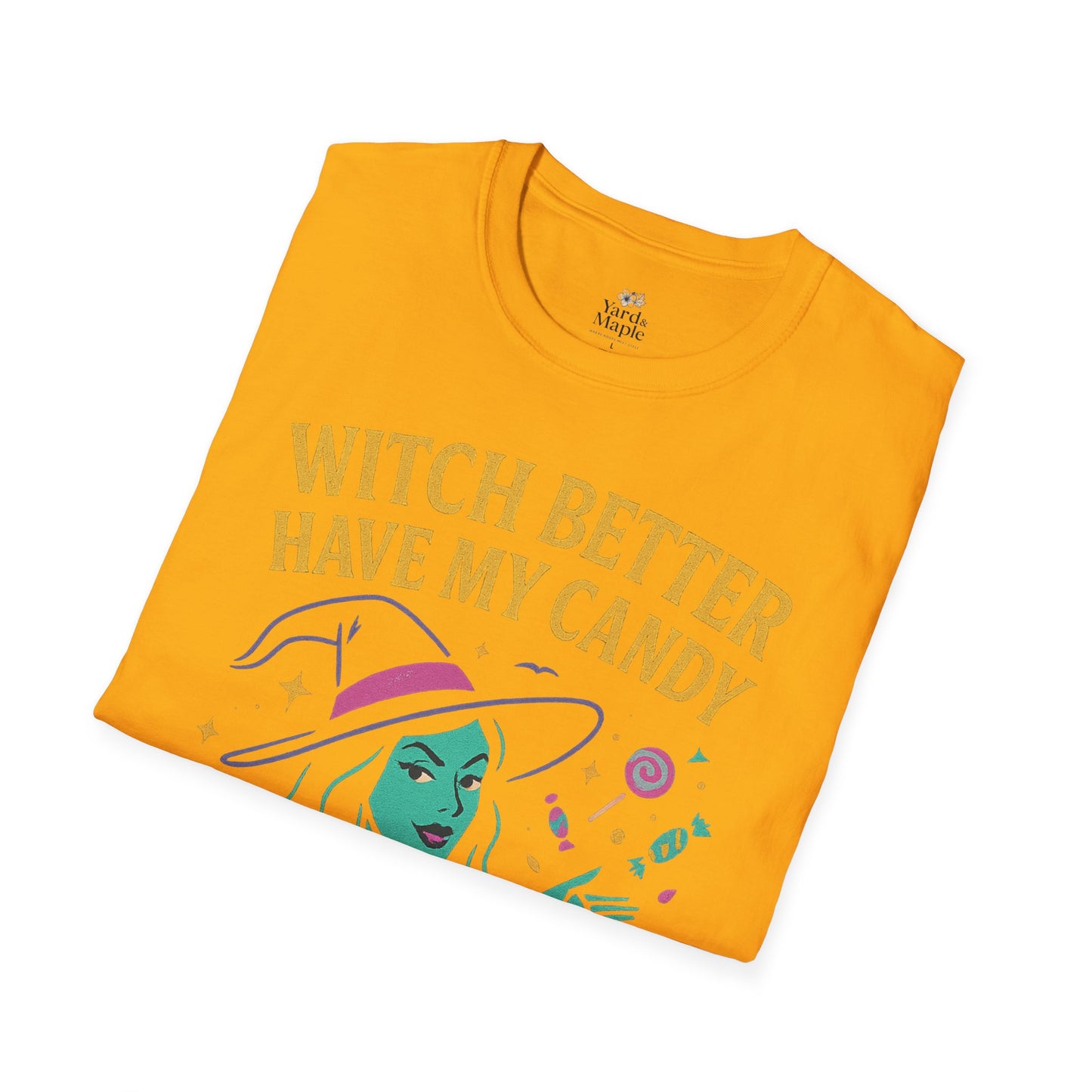 Witchy Candy T-Shirt, Halloween Apparel, Funny Halloween Shirt, Unisex Graphic Tee, Sweet Tooth Gift, Witch Costume Top