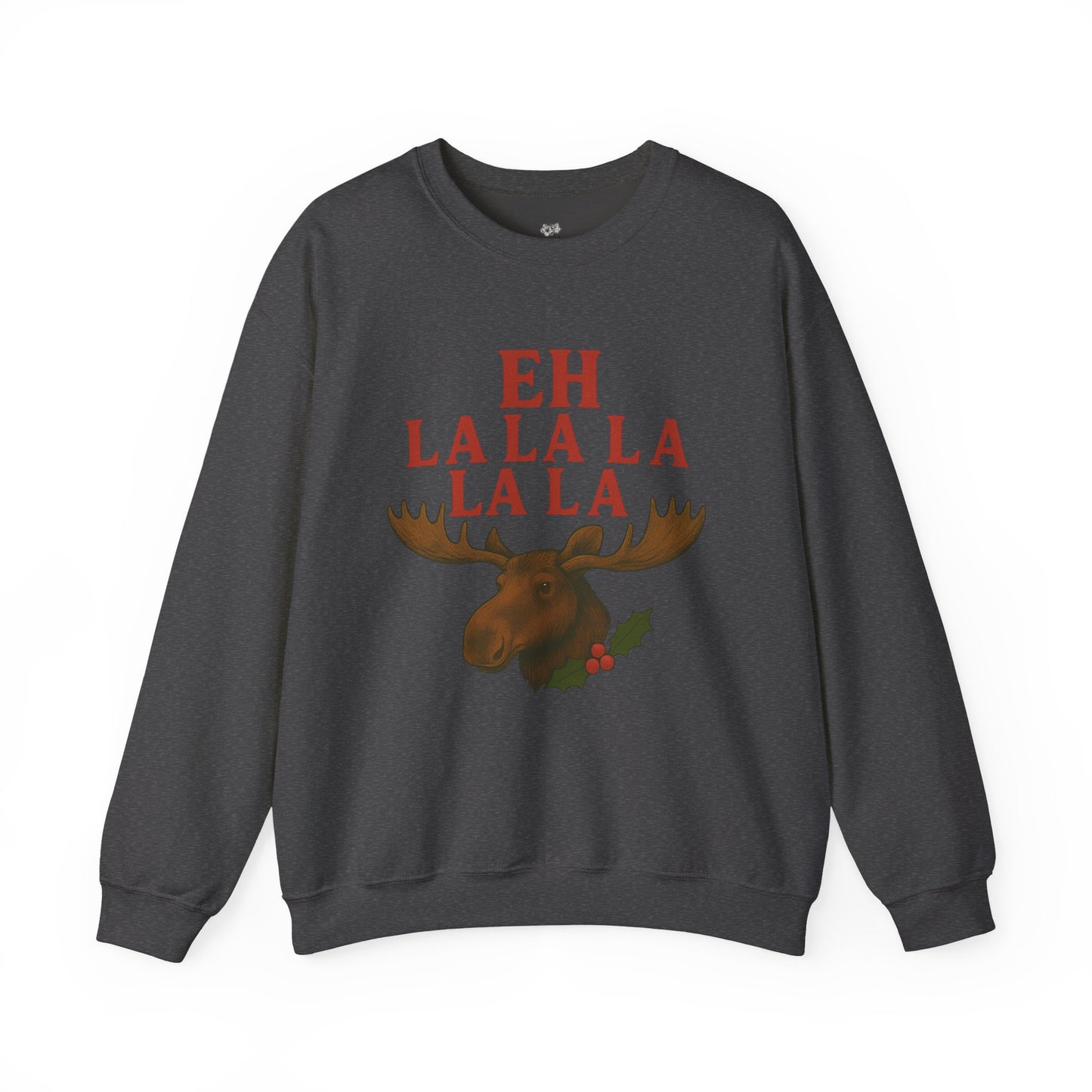Festive Moose Sweatshirt with 'Eh La La La La La' Design, Cozy Holiday Apparel, Perfect for Christmas, Winter Parties, Gift Idea