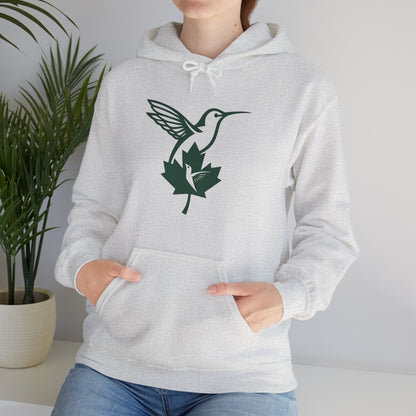 Hummingbird & Maple Leaf Hoodie — Nature-Inspired Cozy Pullover
