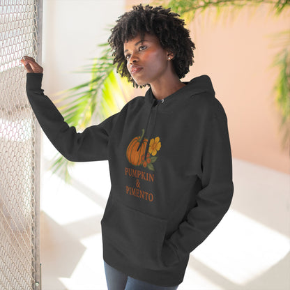 Pumpkin & Pimento Fleece Hoodie | Cozy Fall Sweater, Autumn Fashion, Comfortable Casual Wear, Gift for Pumpkin Lovers, Halloween Apparel