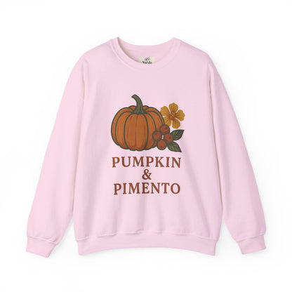 Pumpkin & Pimento Crewneck Sweatshirt, Cozy Fall Sweatshirt, Unisex Autumn Apparel, Thanksgiving Gift, Seasonal Fashion