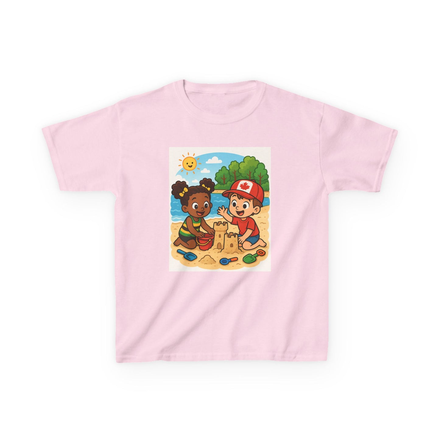 Beach Day Kids Tee, Summer Shirt, Cute Kids Apparel, Vacation Wear, Sandcastle Art Tee