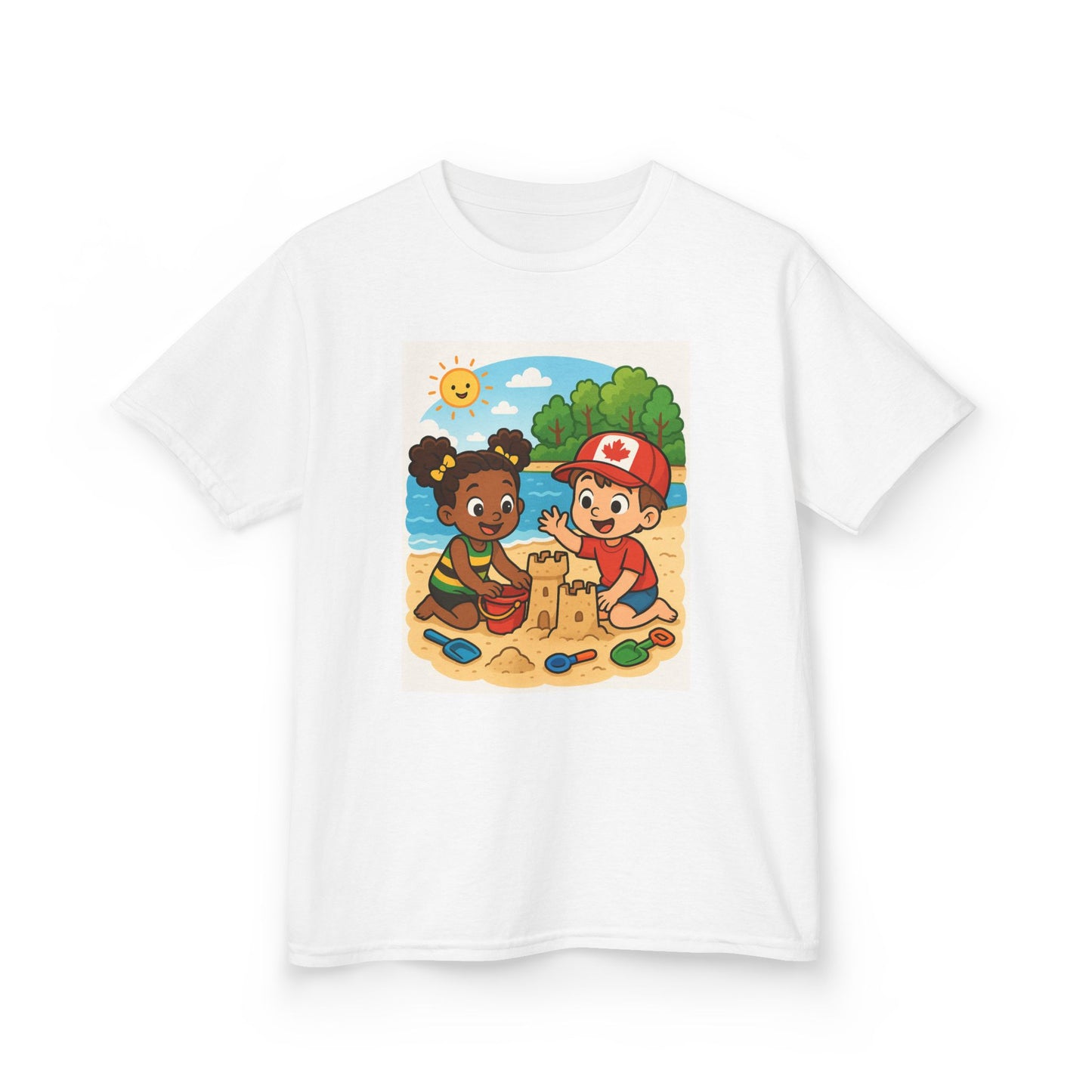 Beach Day Kids Tee, Summer Shirt, Cute Kids Apparel, Vacation Wear, Sandcastle Art Tee