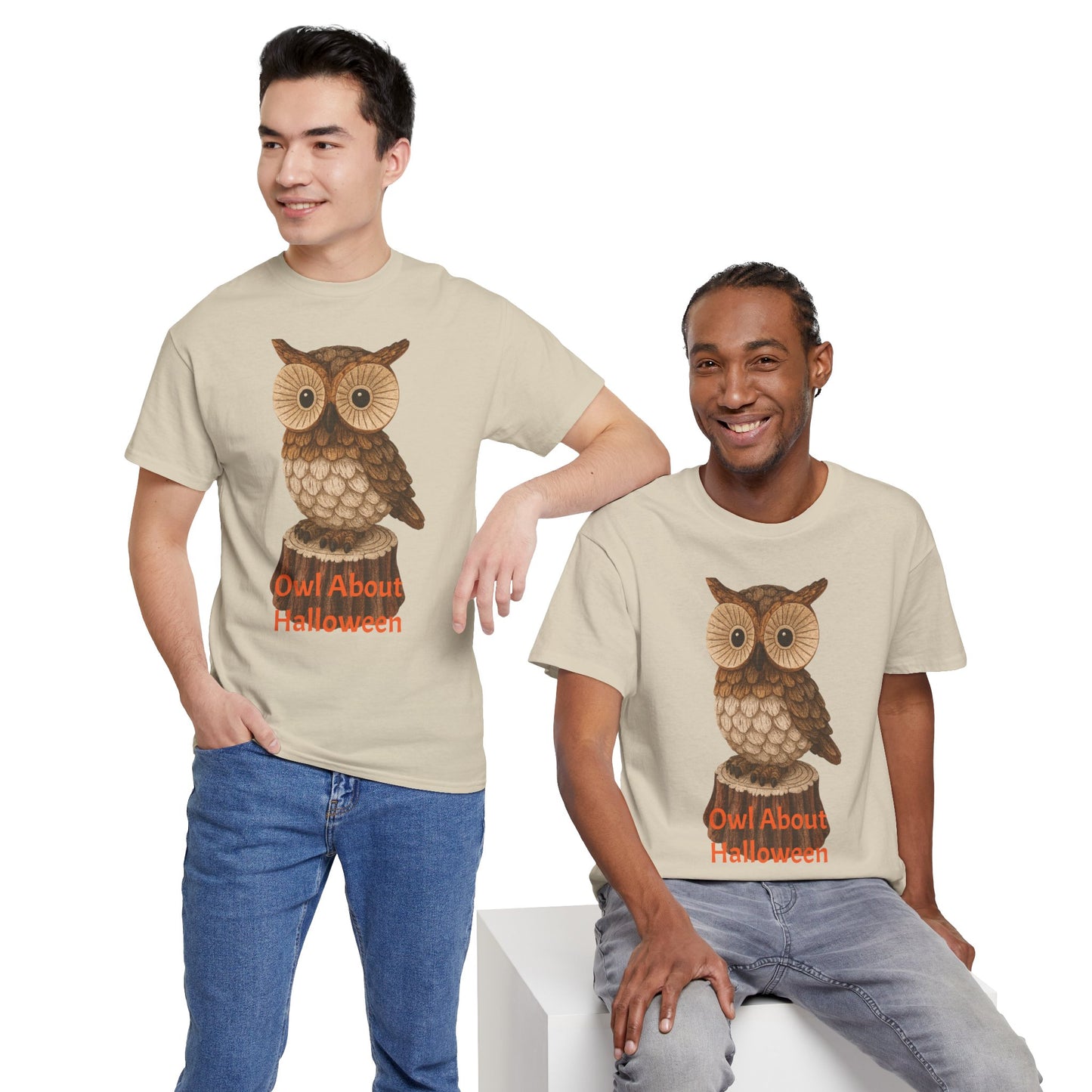 Halloween Owl Tee, Perfect for Fall Celebrations, Unisex Cotton Shirt, Cute Gift for Owl Lovers, Halloween Party Apparel, Fun Autumn Wear