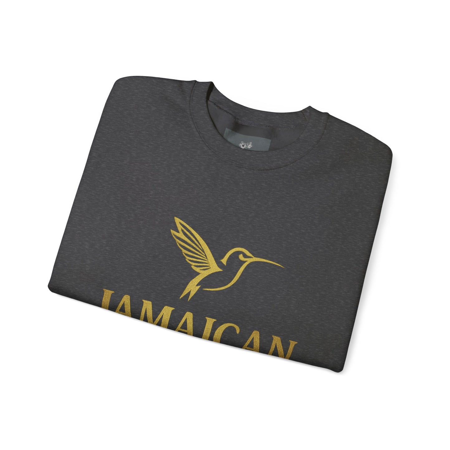 Jamaican Gyal Crewneck Sweatshirt — Gold Hummingbird Graphic
