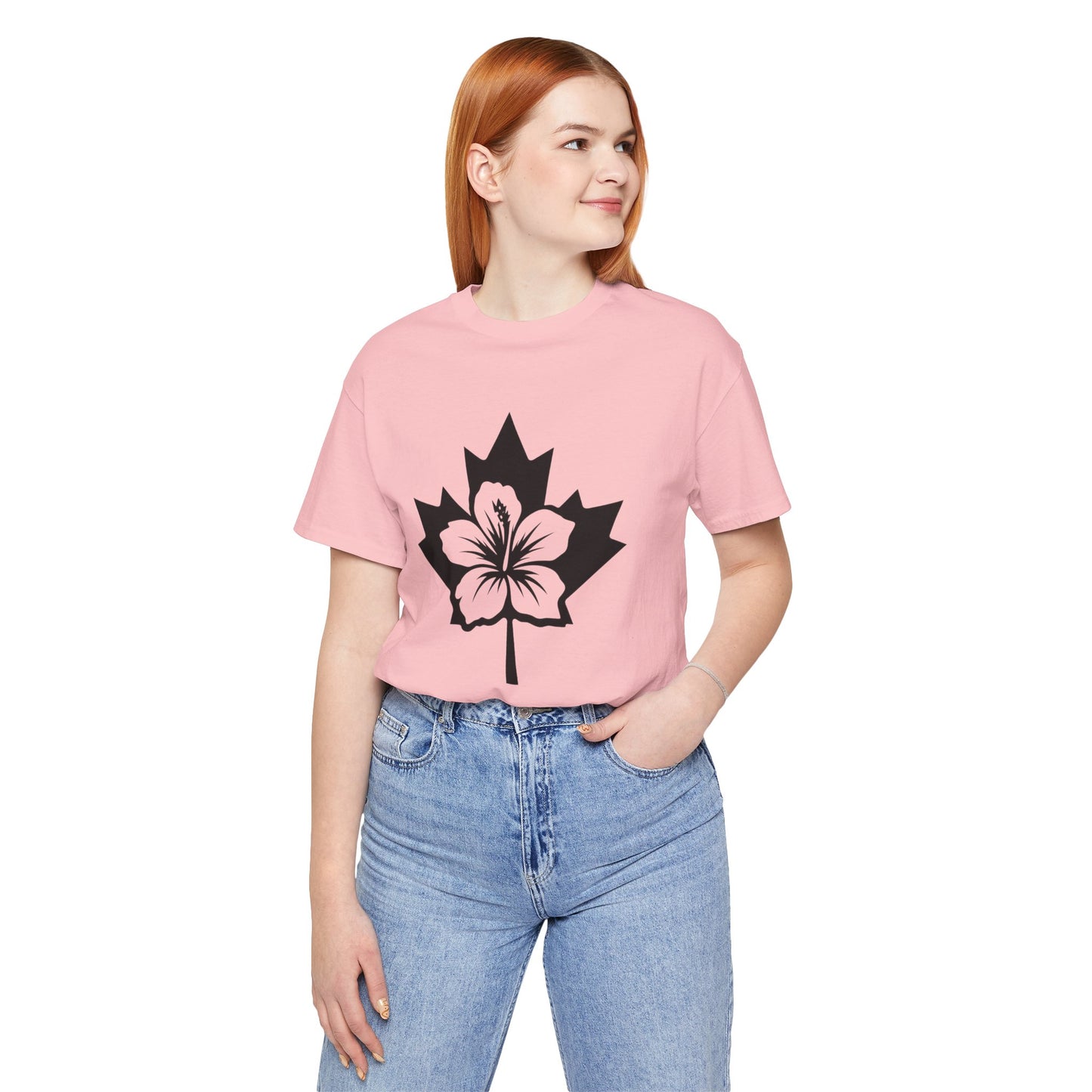 Maple Leaf Hibiscus Tee – Canadian Tropical Floral T-Shirt