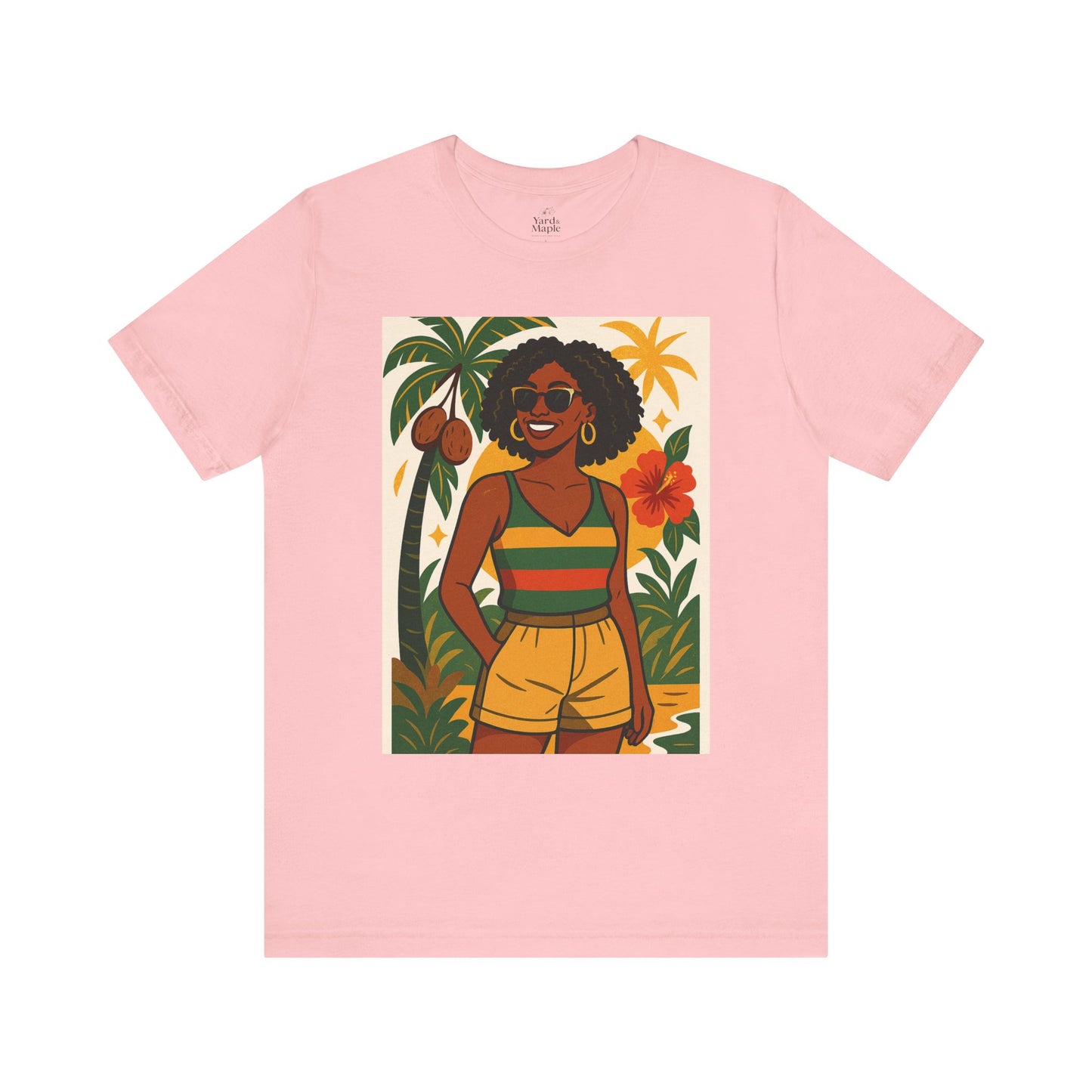 Tropical Graphic Tee for Summer Vibes, Beach Wear, Vacation Style, Graphic T-Shirt for Women, Summer Gift, Casual Outfit
