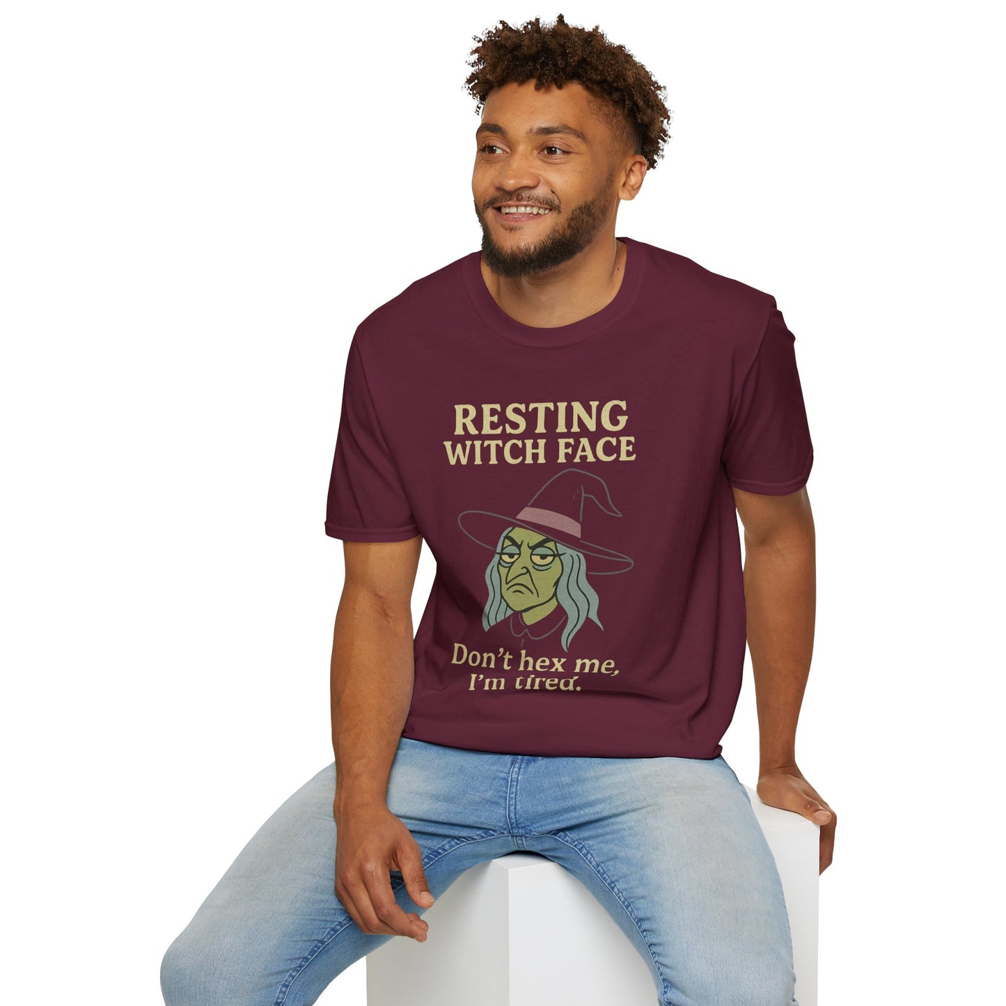 Resting Witch Face Unisex T-Shirt, Halloween Tee, Funny Witch Shirt, Gift for Her, Cute Casual Top, Spooky Season Apparel
