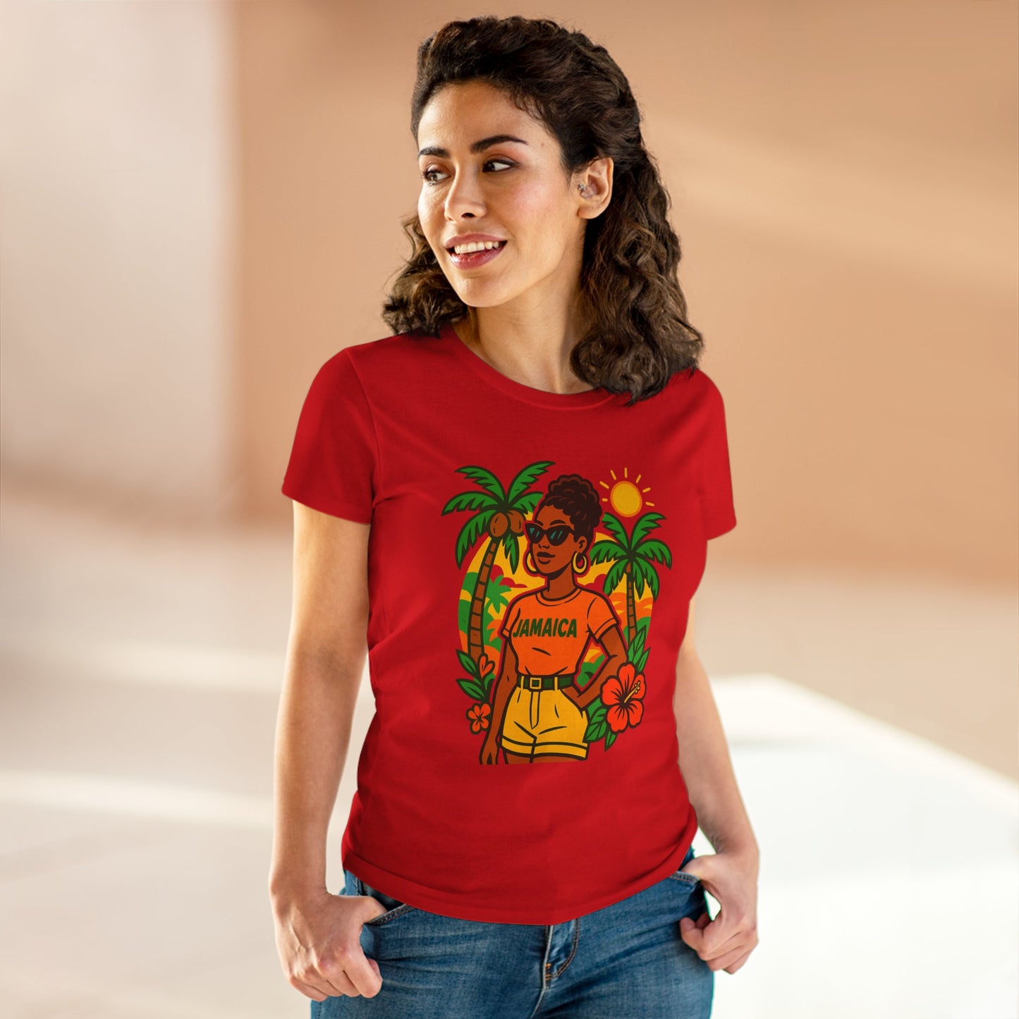 Tropical Vibes Tee, Jamaica Graphic Shirt, Summer Fashion, Vacation Wear, Beach Outfit, Gift for Her