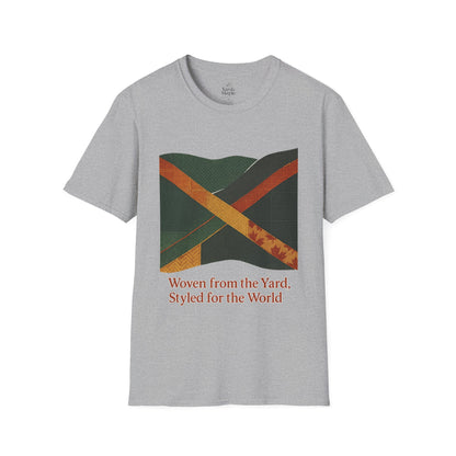 Woven from the Yard Unisex Softstyle T-Shirt, Casual Tee, Comfortable Shirt, Caribbean Pride Apparel, Unique Gift, Summer Fashion