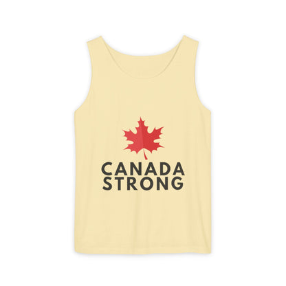 Canada Strong Unisex Garment-Dyed Tank Top, Summer Apparel, Canada Day Gift, LGBTQ+ Support, Casual Wear, Outdoor Activities