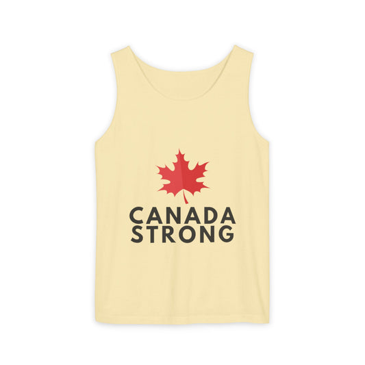 Canada Strong Unisex Garment-Dyed Tank Top, Summer Apparel, Canada Day Gift, LGBTQ+ Support, Casual Wear, Outdoor Activities