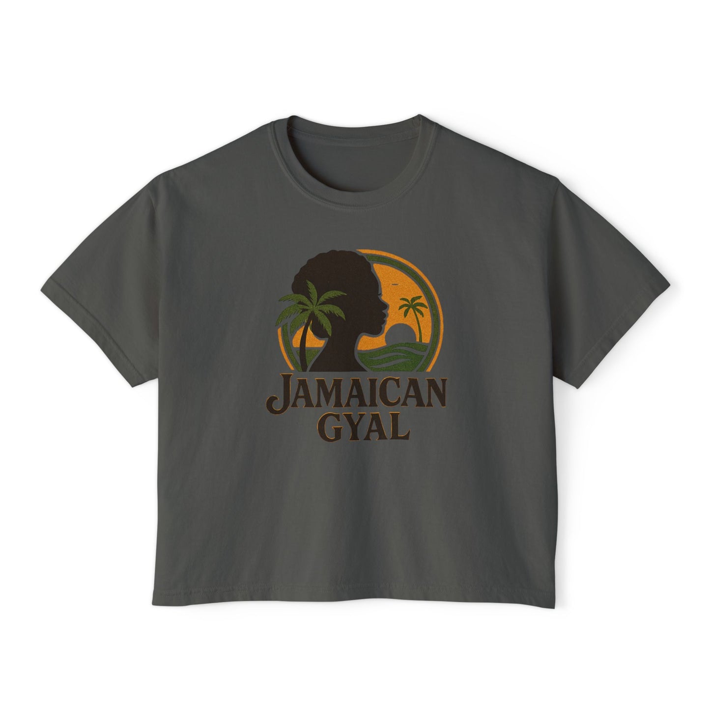 Jamaican Gyal Women's Boxy Tee - Retro Style T-Shirt, Casual Wear, Summer Top, Gift for Her, Vacation Essential