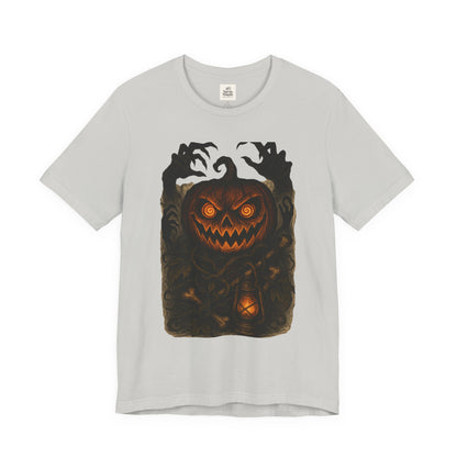 Halloween Pumpkin Tee, Unisex Jersey Short Sleeve Shirt, Fall Festival Apparel, Spooky T-Shirt, Trick or Treat Gift, Autumn Vibes