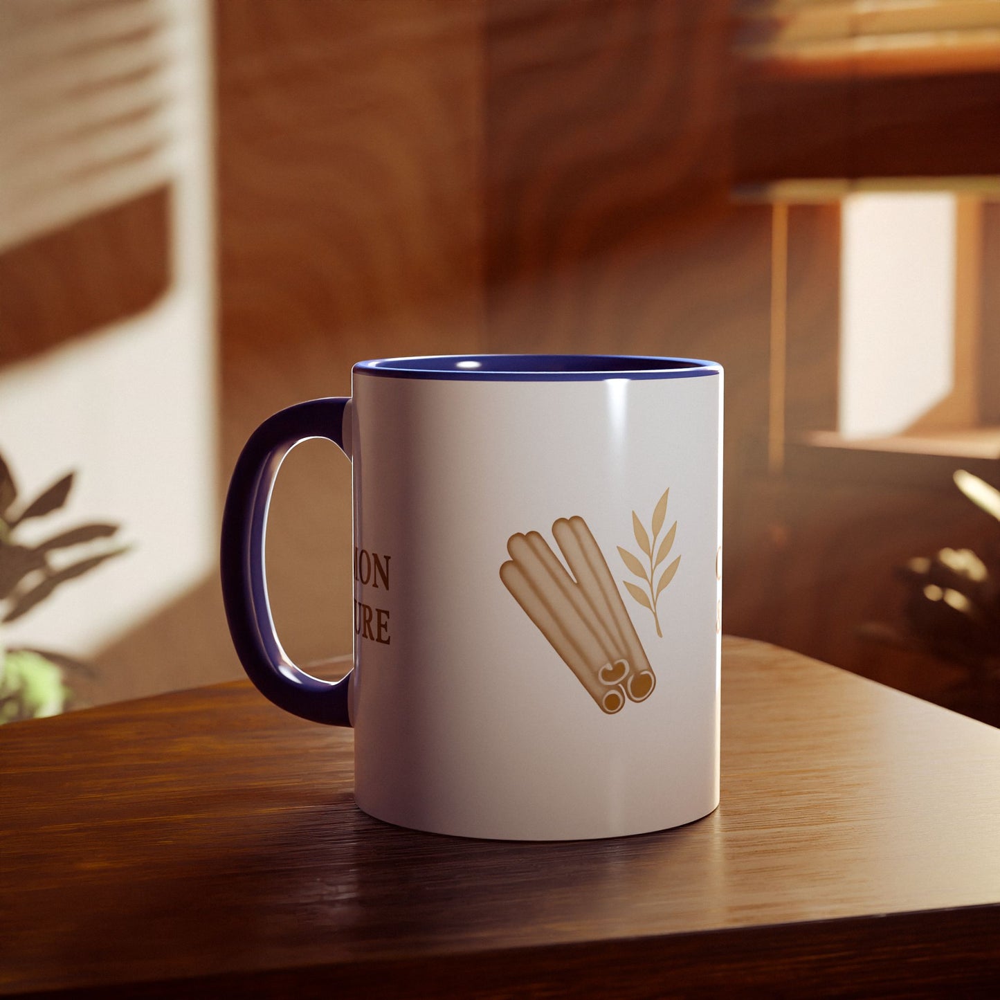 Cinnamon & Culture Accent Mug, Cozy Coffee Cup, 11oz Gift for Tea Lovers, Kitchen Decor, Warm Drink Mug, Unique Beverageware
