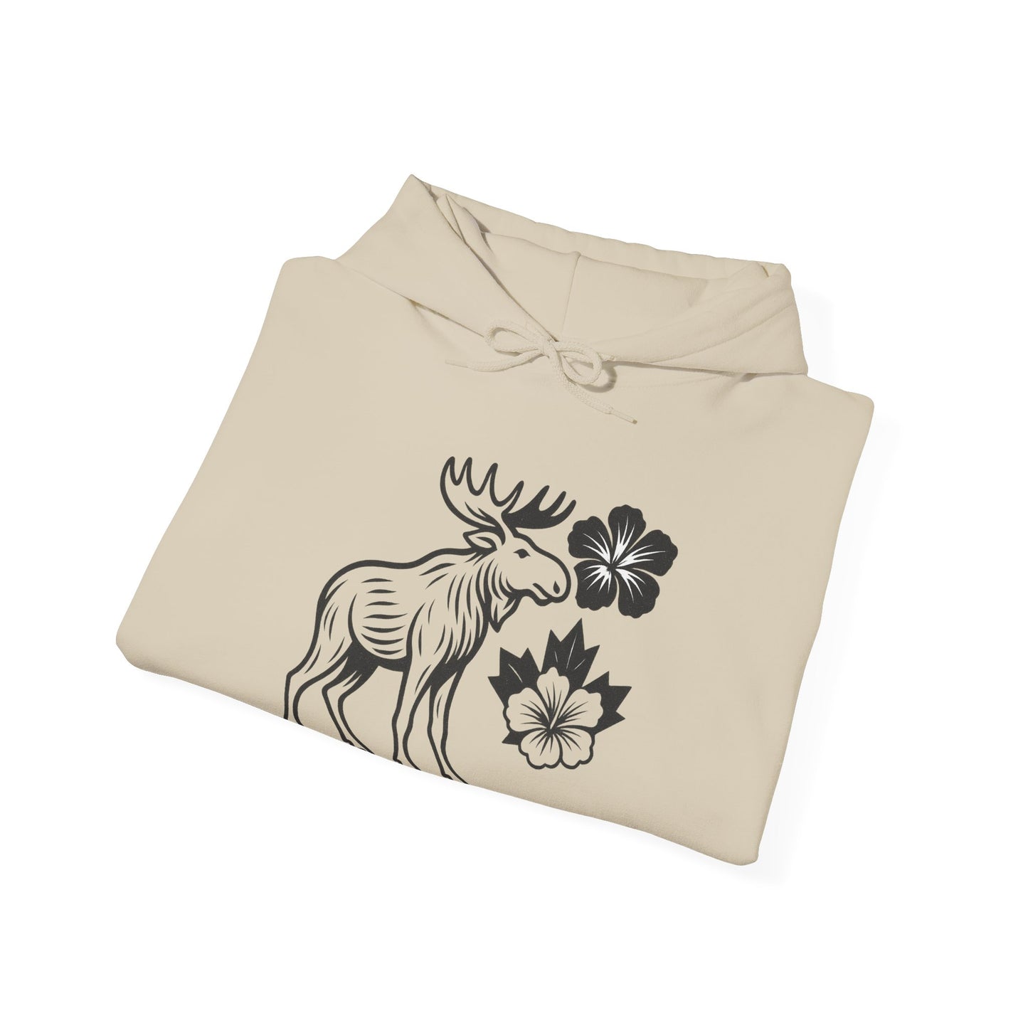Moose Floral Hoodie — Nordic Moose and Wildflower Graphic Sweatshirt
