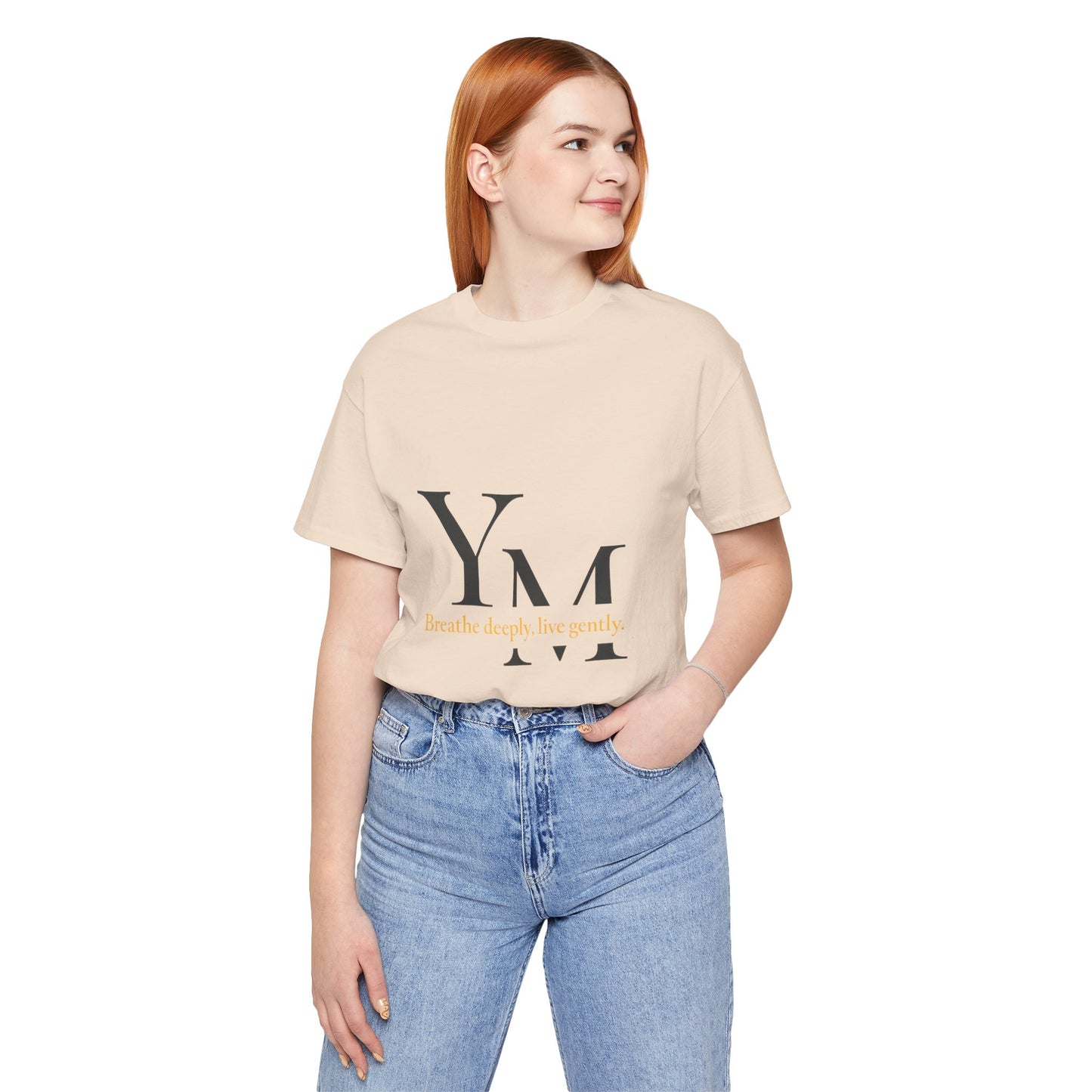 Unisex Inspirational Quote Tee - Breathe Deeply, Relaxed Fit Shirt for Mindfulness, Yoga, Gifts for Her & Him, Casual Wear, Everyday Comfort