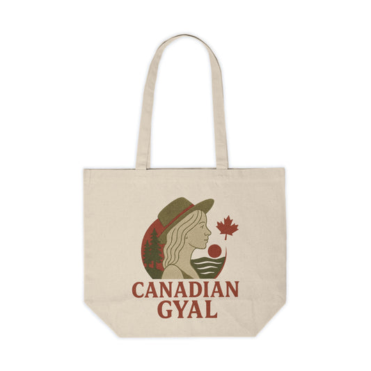 Canadian Gyal Canvas Shopping Tote, Eco-Friendly Bag, Reusable Grocery Tote, Canada Inspired Gift, Cute Travel Tote