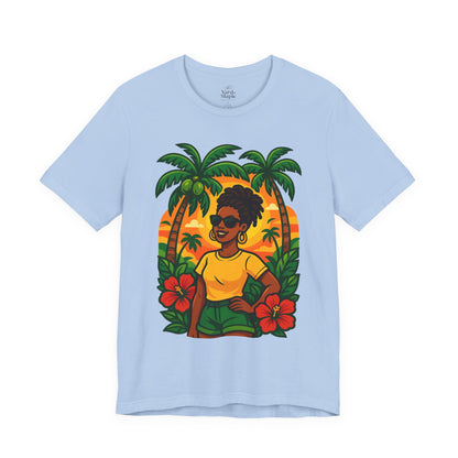 Tropical Sunset Tee - Beach Vibes, Summer Fashion, Vacation Apparel, Gift for Her, Cute Graphic Shirt