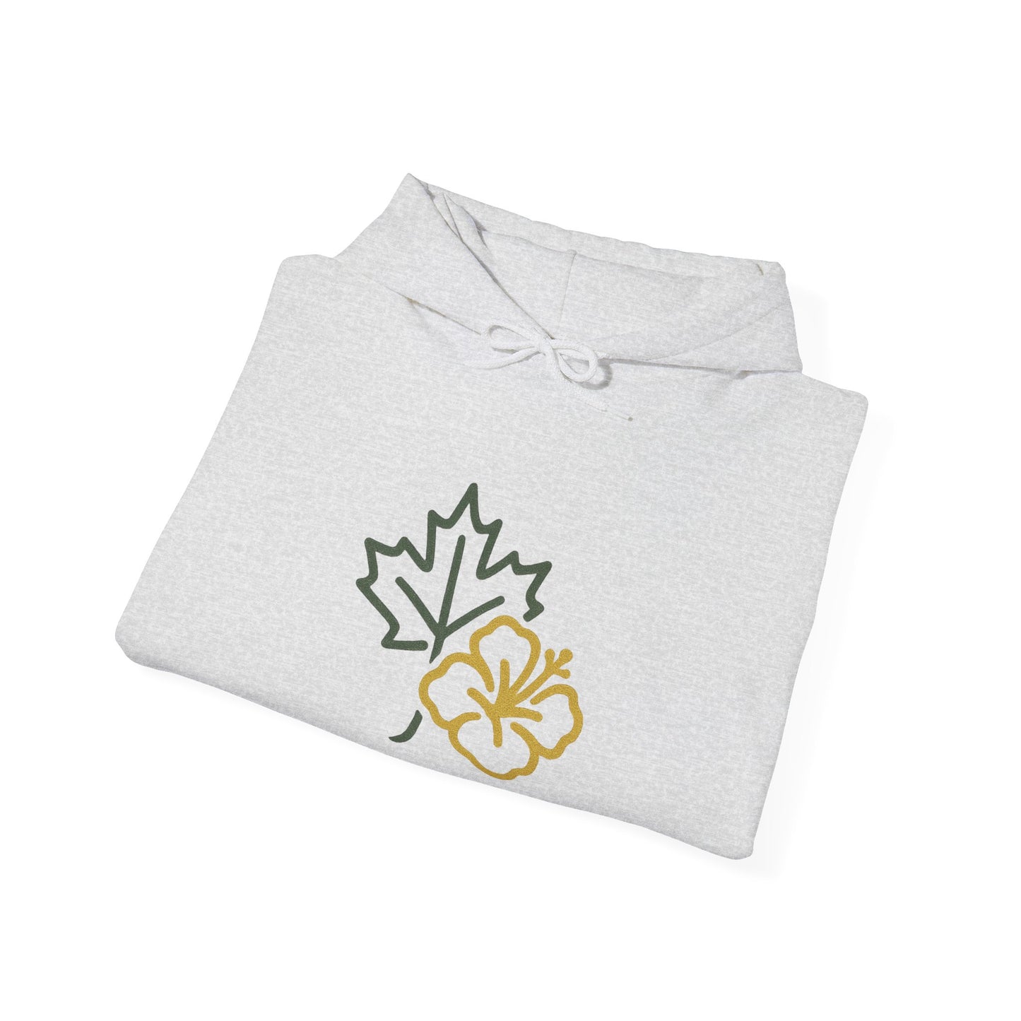 Maple Leaf & Hibiscus Hoodie, Cozy Fall Sweatshirt, Unisex Pullover for Nature Lovers, Perfect Gift for Thanksgiving, Unique Casual Wear