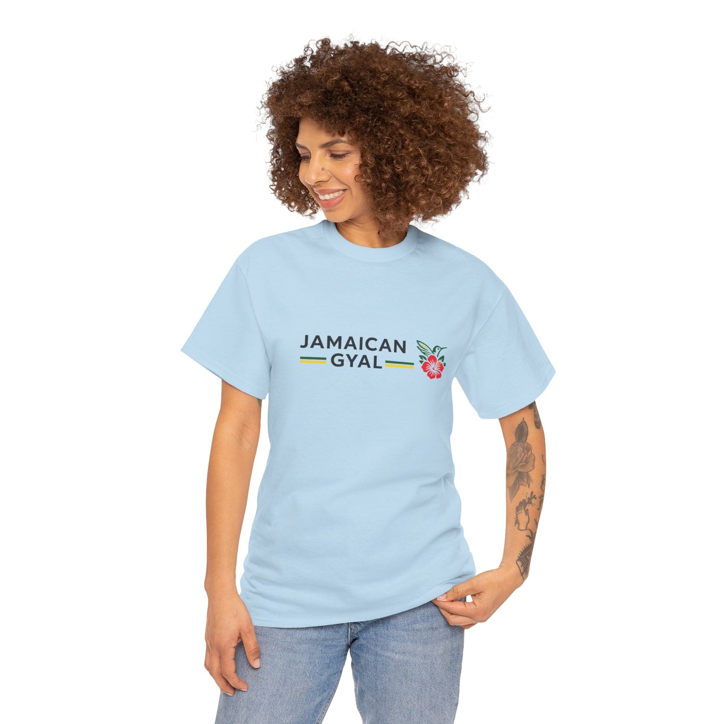 Jamaican Gyal Floral Tee - Caribbean Pride Graphic T-Shirt