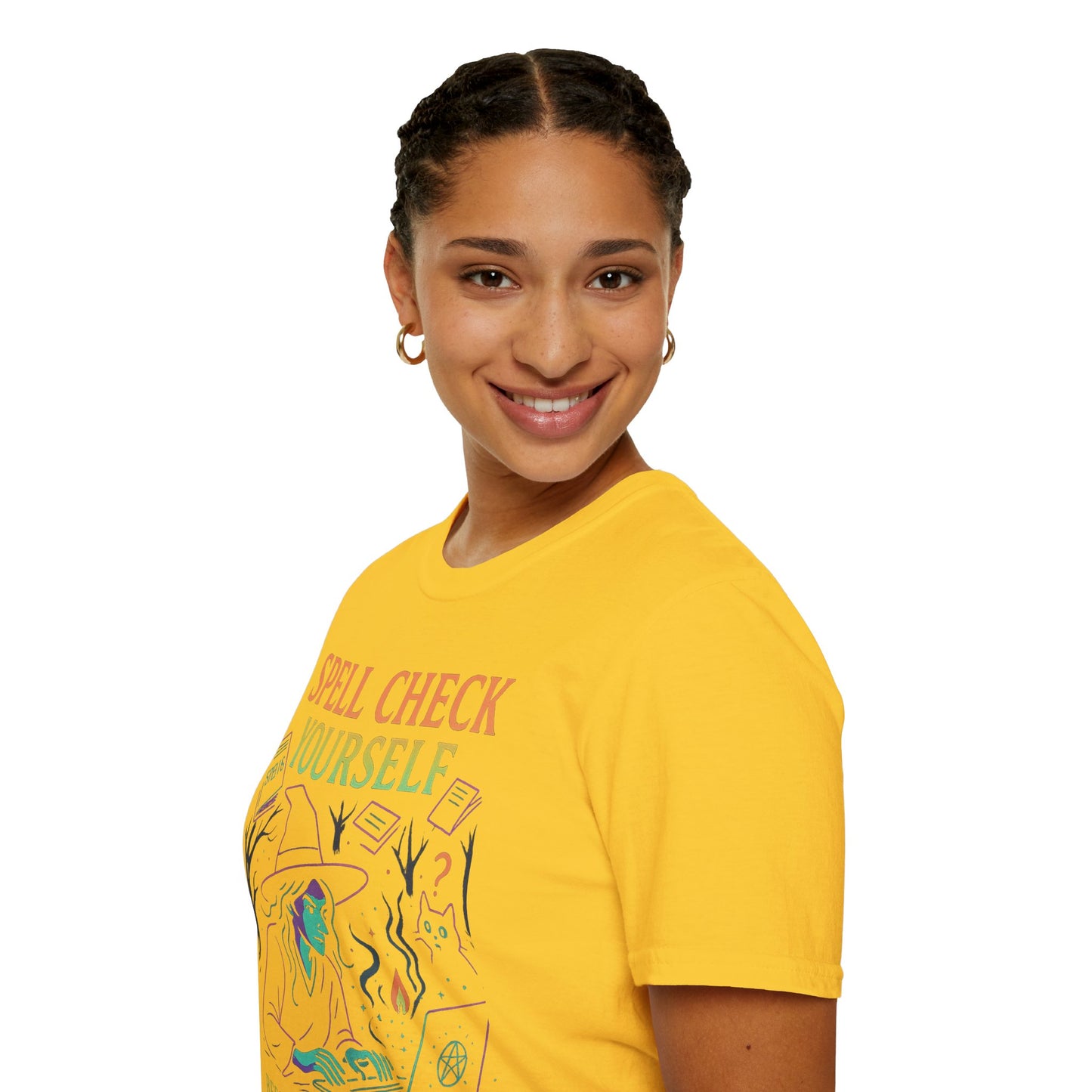 Spell Check Yourself Witchy T-Shirt, Fun Graphic Tee for Witch Lovers, Halloween Shirt, Cozy Casual Wear, Unisex Softstyle Tee