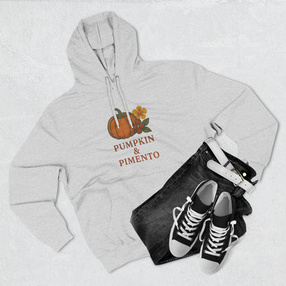 Pumpkin & Pimento Fleece Hoodie | Cozy Fall Sweater, Autumn Fashion, Comfortable Casual Wear, Gift for Pumpkin Lovers, Halloween Apparel