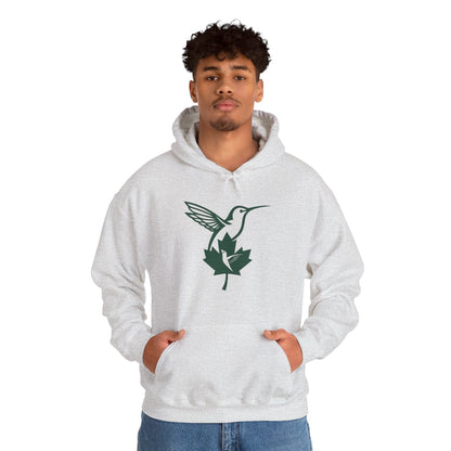 Hummingbird & Maple Leaf Hoodie — Nature-Inspired Cozy Pullover