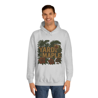 Cozy Unisex College Hoodie - Yard & Maple, Casual Wear, Student Gift, Outdoor Activity Sweater, Fall Fashion