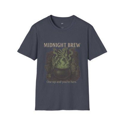 Midnight Brew Unisex T-Shirt, Witchy Tee, Halloween Apparel, Casual Wear, Fun Gift, Cozy Essentials