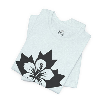 Maple Leaf Hibiscus Tee – Canadian Tropical Floral T-Shirt