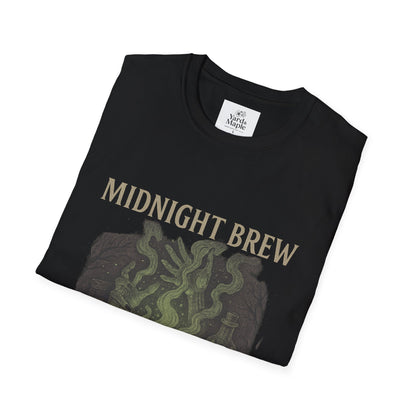 Midnight Brew Unisex T-Shirt, Witchy Tee, Halloween Apparel, Casual Wear, Fun Gift, Cozy Essentials