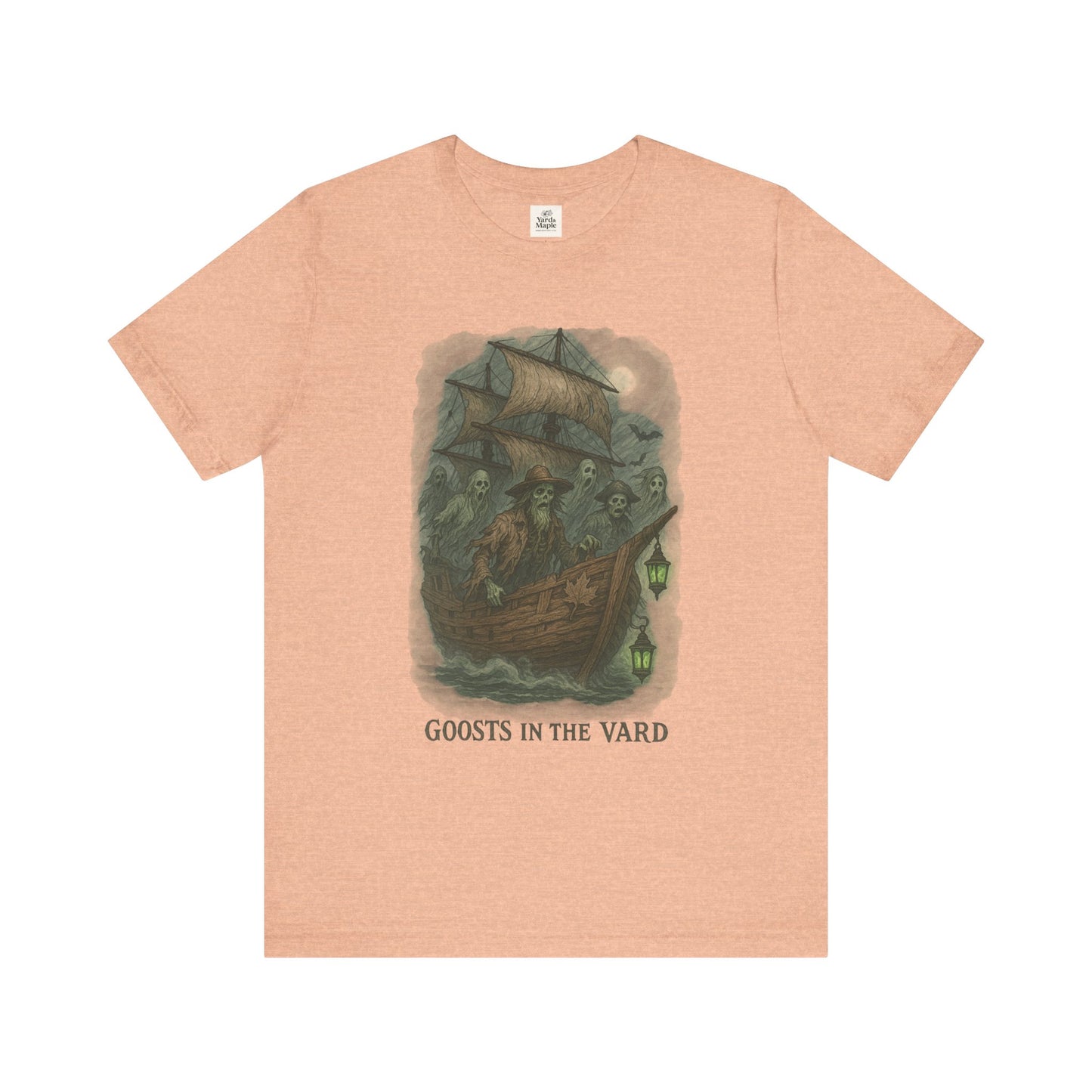 Haunted Ship Short Sleeve Tee - Spooky Halloween T-Shirt, Ghosts in the Yard Design, Unisex Shirt, Perfect for Trick or Treat, Ghost [...]