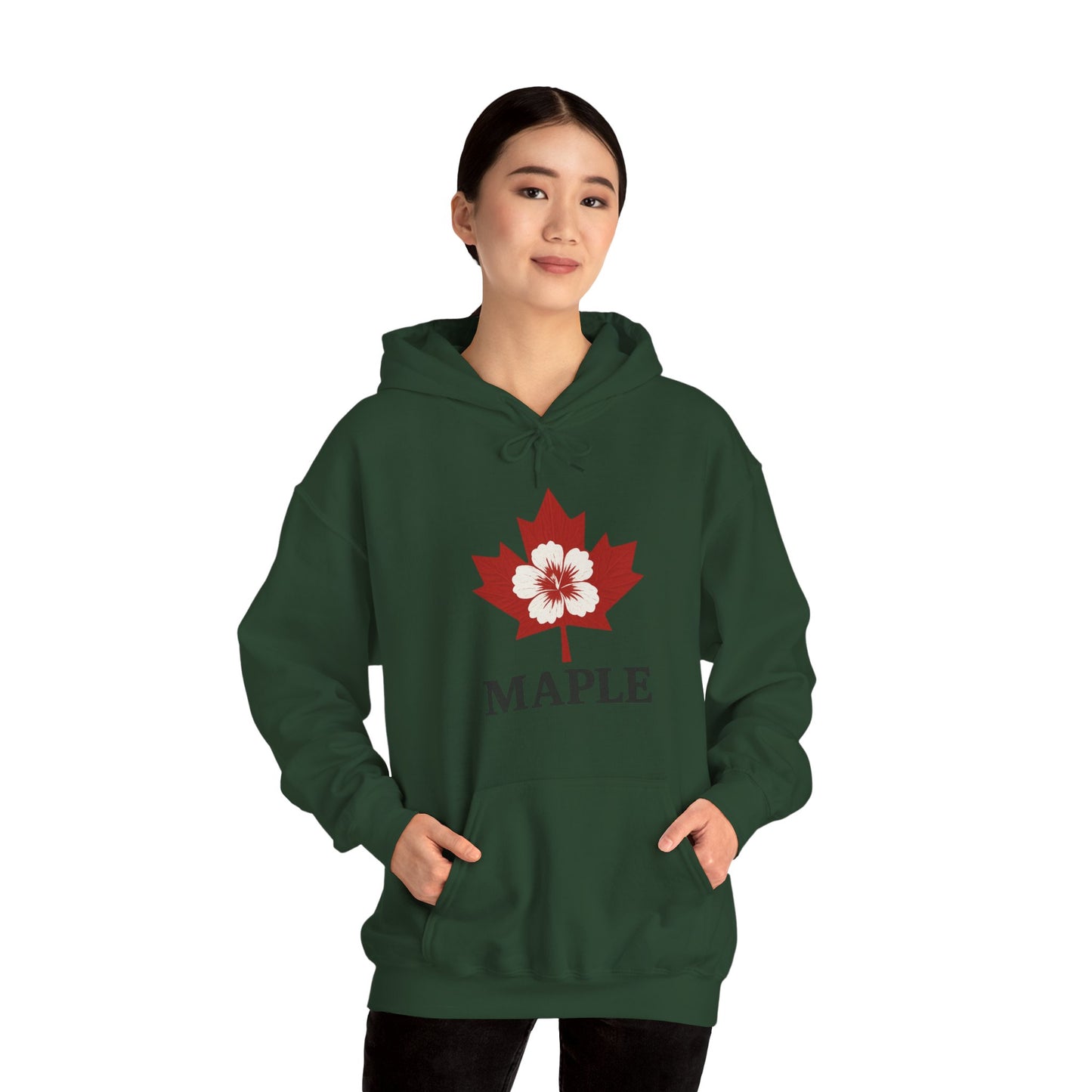 Maple Leaf Floral Hoodie — Canadian Maple Graphic Sweatshirt