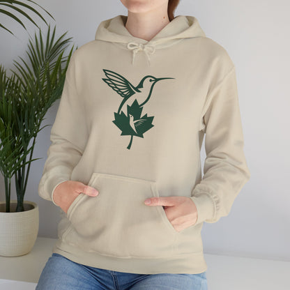 Hummingbird & Maple Leaf Hoodie — Nature-Inspired Cozy Pullover