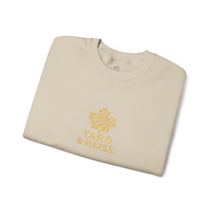 Cozy Unisex Crewneck Sweatshirt with Embroidered Leaf Design, Perfect for Fall, Thanksgiving, Casual Outings, Friends and Family Gatherings, Gifts