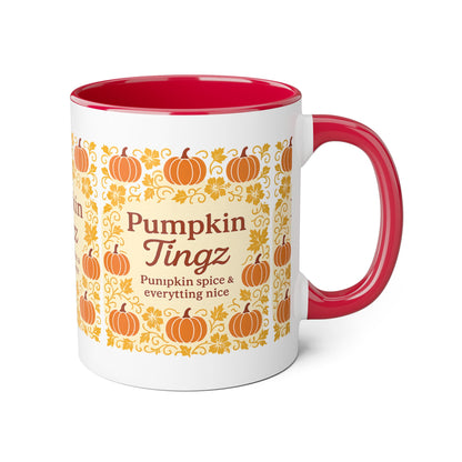 Pumpkin Spice Accent Mug - Fall Decor, Coffee Lovers Gift, Autumn Beverage Mug, Seasonal Kitchenware, Halloween Decor