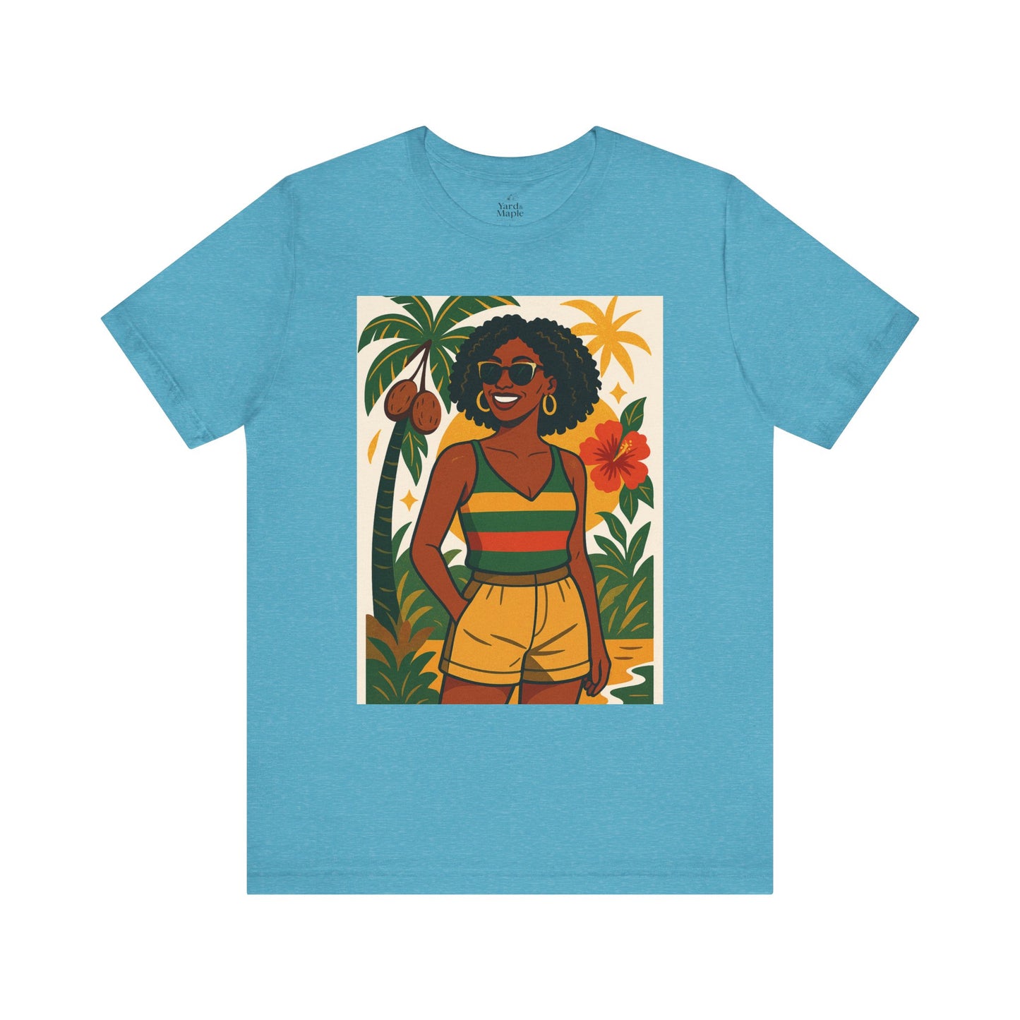 Tropical Graphic Tee for Summer Vibes, Beach Wear, Vacation Style, Graphic T-Shirt for Women, Summer Gift, Casual Outfit