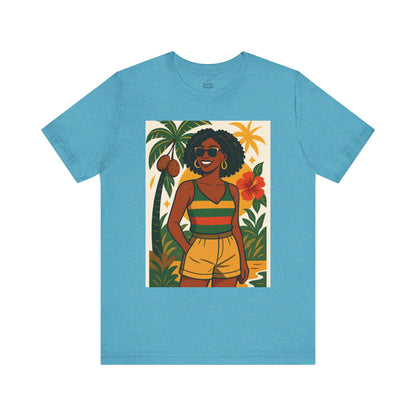 Tropical Graphic Tee for Summer Vibes, Beach Wear, Vacation Style, Graphic T-Shirt for Women, Summer Gift, Casual Outfit