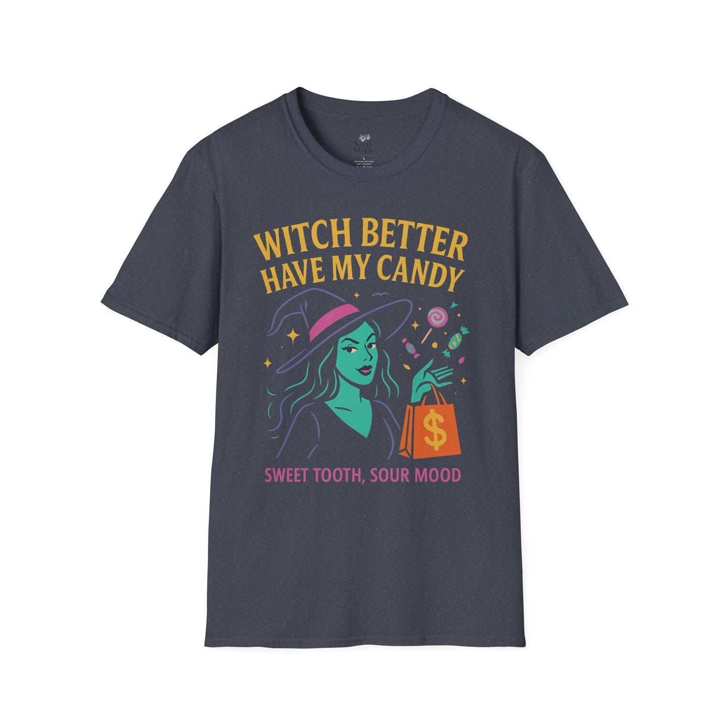 Witchy Candy T-Shirt, Halloween Apparel, Funny Halloween Shirt, Unisex Graphic Tee, Sweet Tooth Gift, Witch Costume Top