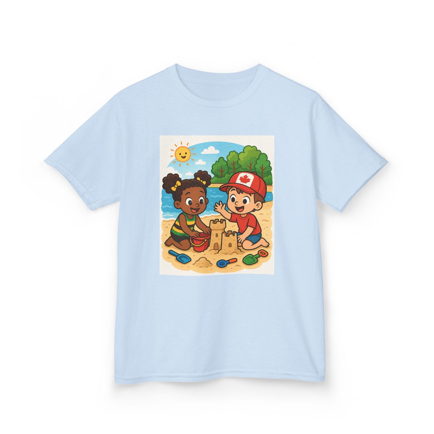 Beach Day Kids Tee, Summer Shirt, Cute Kids Apparel, Vacation Wear, Sandcastle Art Tee