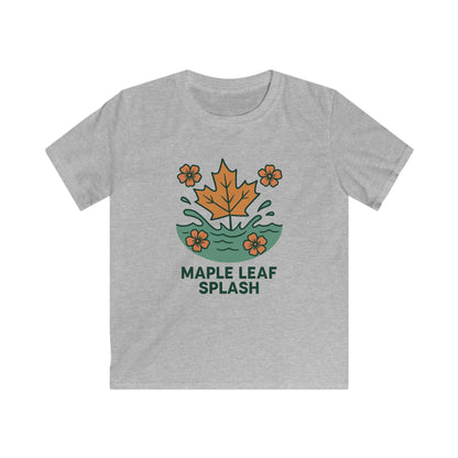 Maple Leaf Splash Kids Tee, Nature T-Shirt for Children, Fall Outfit, Cute Gifts for Kids, Eco-Friendly Apparel