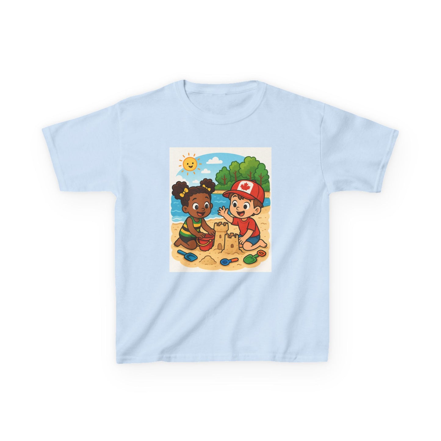 Beach Day Kids Tee, Summer Shirt, Cute Kids Apparel, Vacation Wear, Sandcastle Art Tee