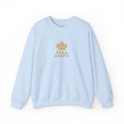 Cozy Unisex Crewneck Sweatshirt with Embroidered Leaf Design, Perfect for Fall, Thanksgiving, Casual Outings, Friends and Family Gatherings, Gifts