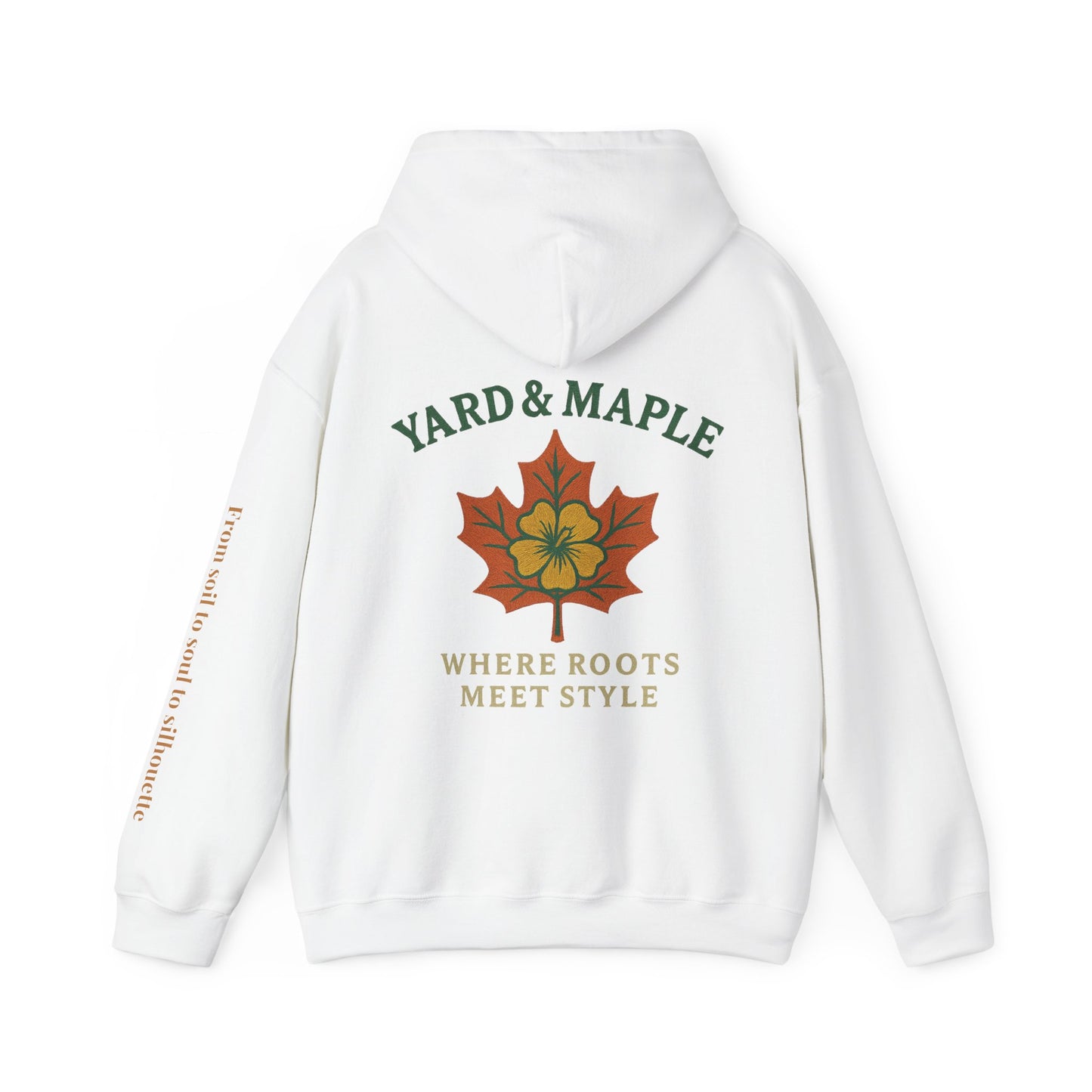 Maple Leaf & Hibiscus Hoodie, Cozy Fall Sweatshirt, Unisex Pullover for Nature Lovers, Perfect Gift for Thanksgiving, Unique Casual Wear